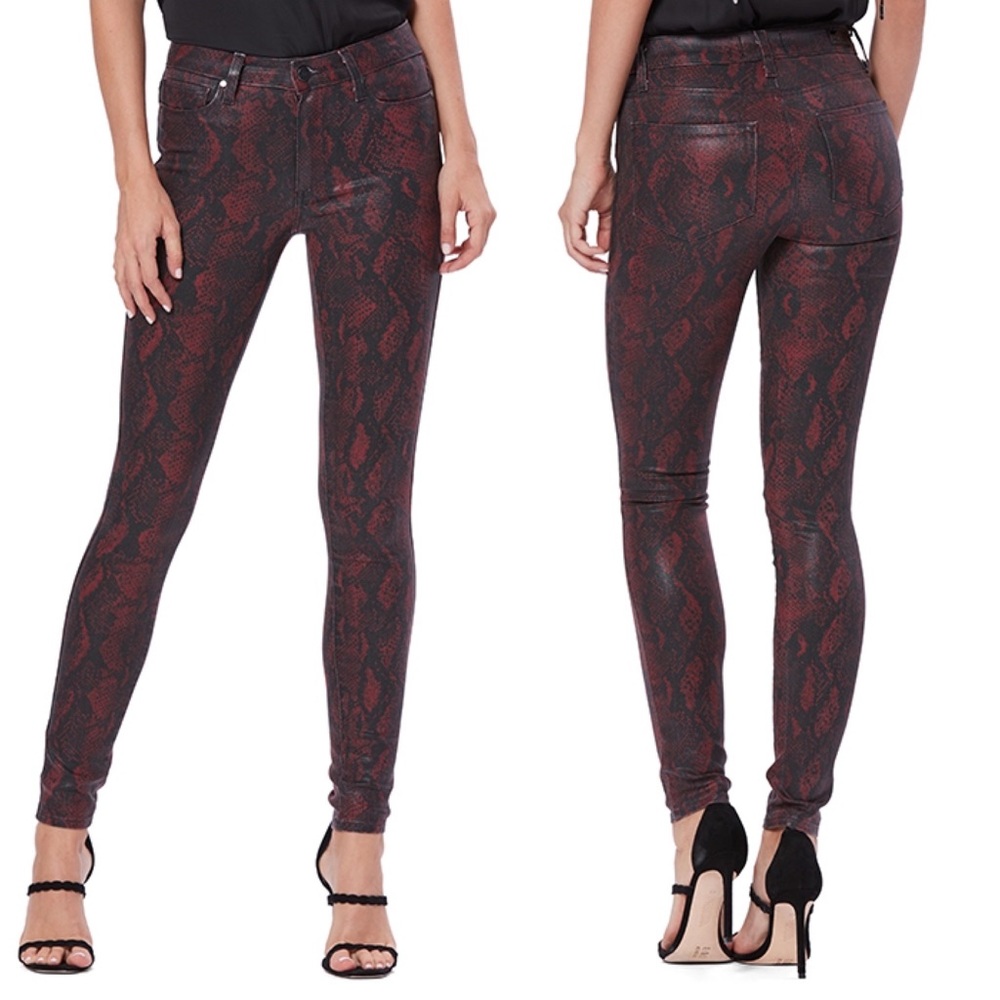 NEW Paige Hoxton Ultra Skinny Coated Red Skin Size 25 NWOT